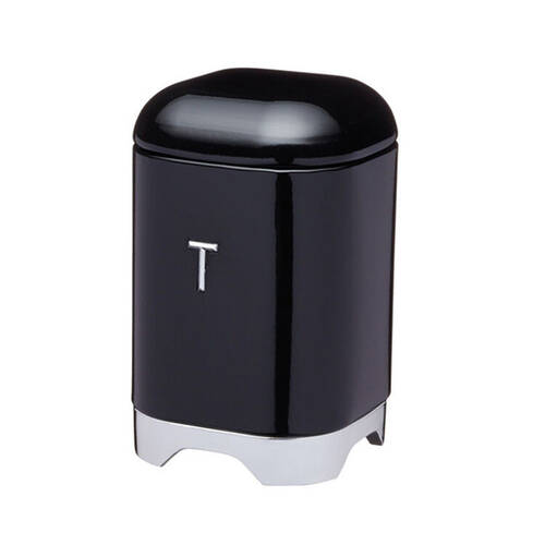 Kitchencraft Lovello Tea Tin Carbon Steel Canister - Black