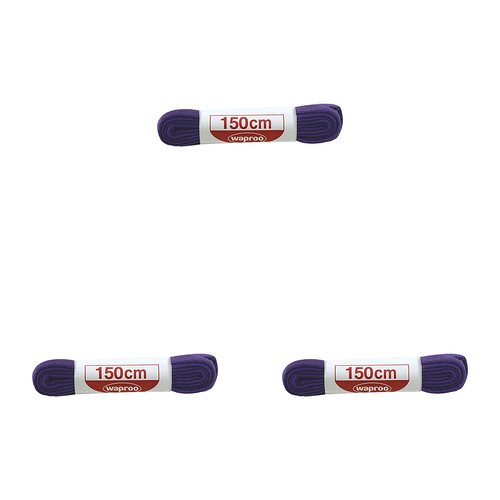 3PK Waproo Platinum Shoelace Refill 150cm Flat Track Navy