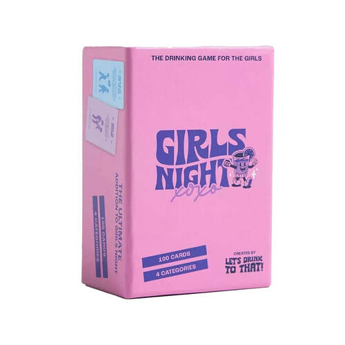 100pc Let's Replay Girls Night In Girls Drinking Card Game - Pink 18y+