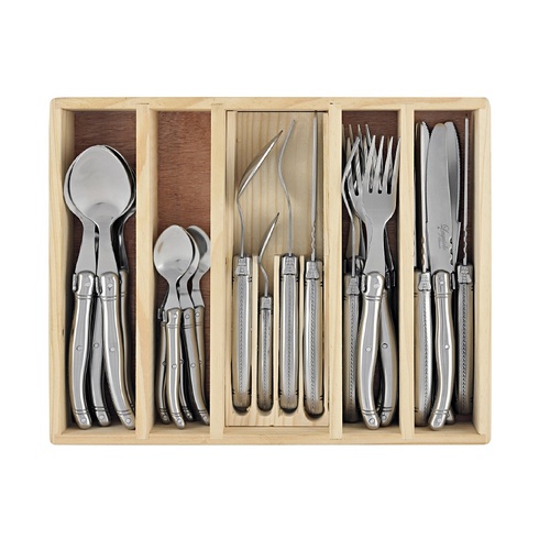 24pc Laguiole Silhouette Cutlery Set - Stainless Steel