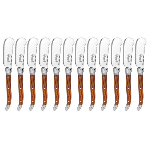 12pc Laguiole Silhouette 15.5cm Stainless Steel Pate Knife - Wooden