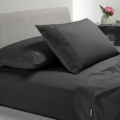 Bianca Heston Fabric Cotton Charcoal Sheet Set - Long Single