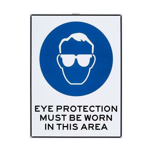 Eye Protection Must Be Worn Large Sign 450x600x1mm Polypropylene