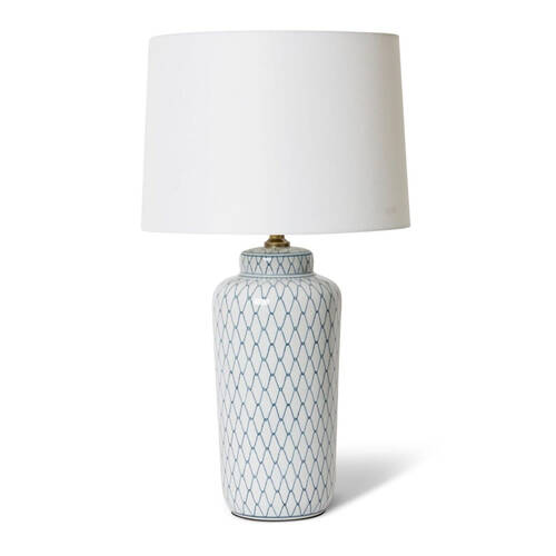 E Style Seiko Table Lamp Night Light 38x66cm - Cream/Blue