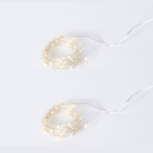 2PK E Style Luminous Bright 6m String Light - Silver