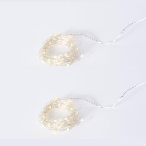 2PK E Style Luminous Bright 6m String Light - Silver