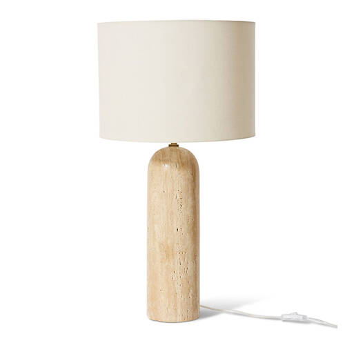 E Style Remington Travertine Table Lamp 38x69cm - Natural