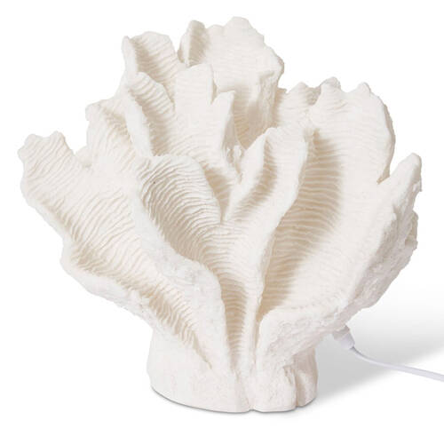 E Style Coral Resin Lamp Leaf 34x30cm - White