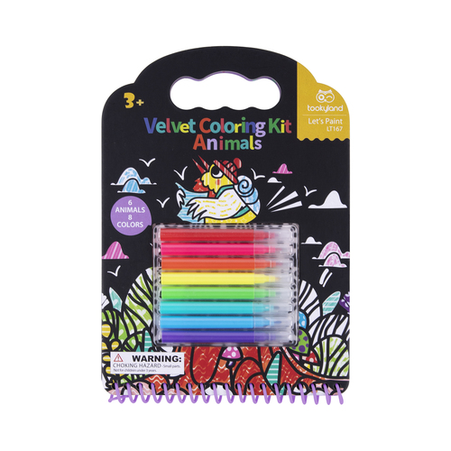 Tookyland Velvet Colouring Kit - Animals