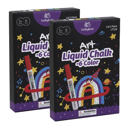 12PK Tookyland Liquid Chalk Colouring Markers Art Pack 3+