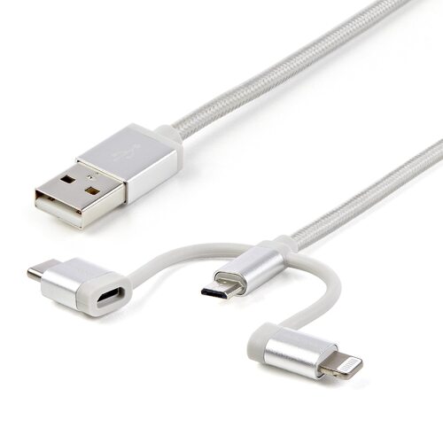 1m USB Multi-Charging Cable - Lightning USB-C Micro-USB