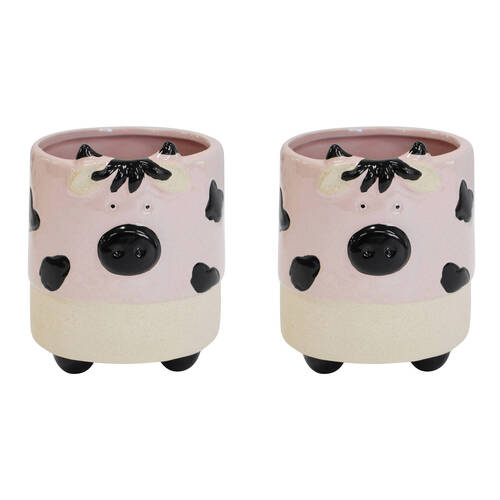 2PK LVD Ceramic Planter Home Decor Small 11x11cm - Moovellous Cow