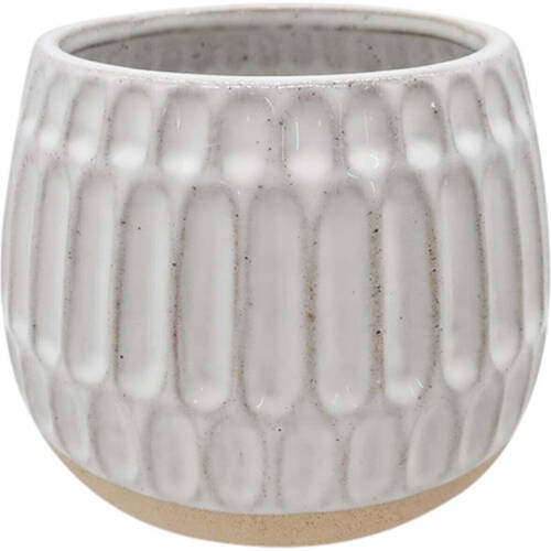 LVD Ceramic Stoneware Planter Pot Honeycomb Large 16.3x14.5cm White