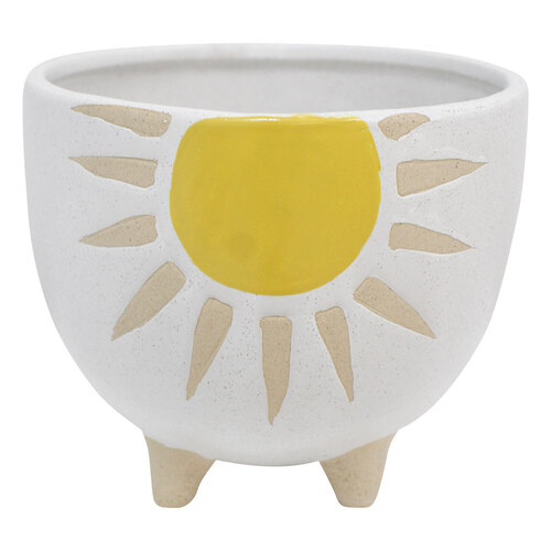 LVD 16cm Ceramic Pot Planter Sunshine Yellow