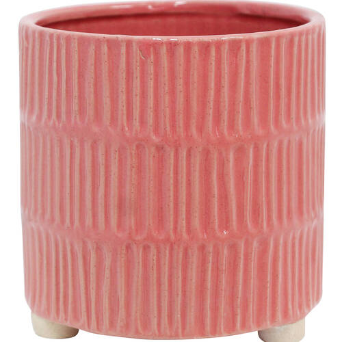 LVD Ceramic Decorative Textured Indoor Planter Pot Sunset 13.5x14cm Pink