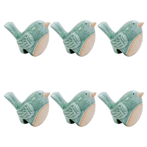 6PK LVD Birdpot Home/Lounge Decor 8.9x6.5cm - Sitter Sage