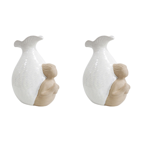 2PK LVD Ceramic Flower Vase Mermaid Lola Decorative Home Decor
