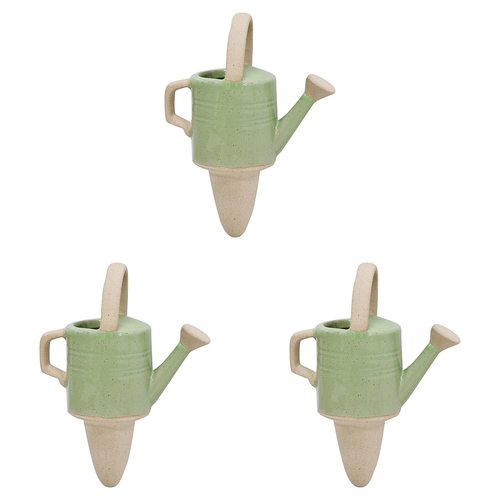 3PK LVD Ceramic Stoneware 13cm Water Spike Watering Can - Pear