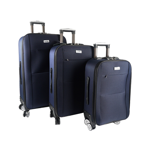 3pc Jemark Sky High Soft Case Travel Suitcase/Luggage - Navy