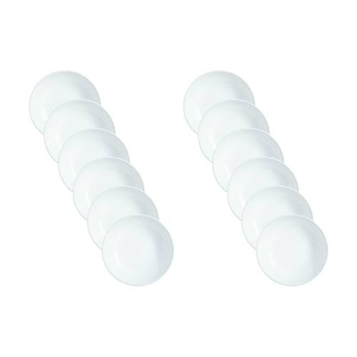 2x 6pc Luminarc Ammonite Dessert Plate 19x1.5cm Serveware Opal Glass White