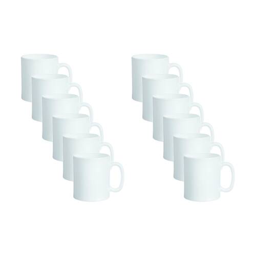 2x 6pc Luminarc Evolution Mugs 8x8x9cm Drinkware Opal Glass White