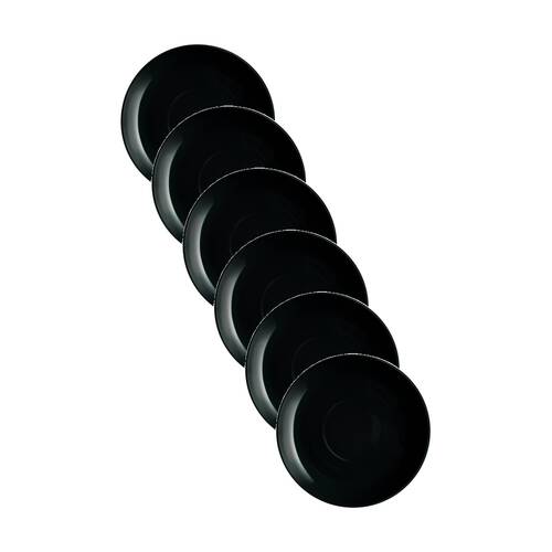 6pc Luminarc Diwali Dinner Plate 25x2cm Serveware Opal Glass Black