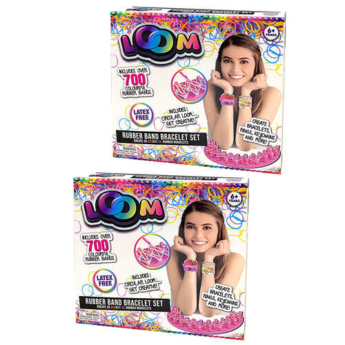 2PK Loom Rubber Band Bracelet Basic Set w/700 Bands