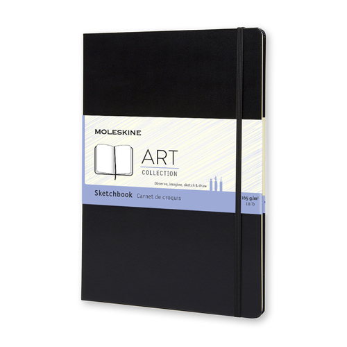 Moleskine 30cm Plain 160gsm A4 Folio Art Sketchbook - Black