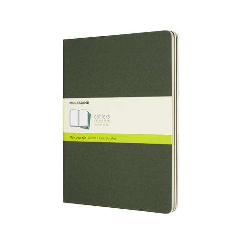 3pc Moleskine Cahier Notebook Plain XL - Myrtle Green