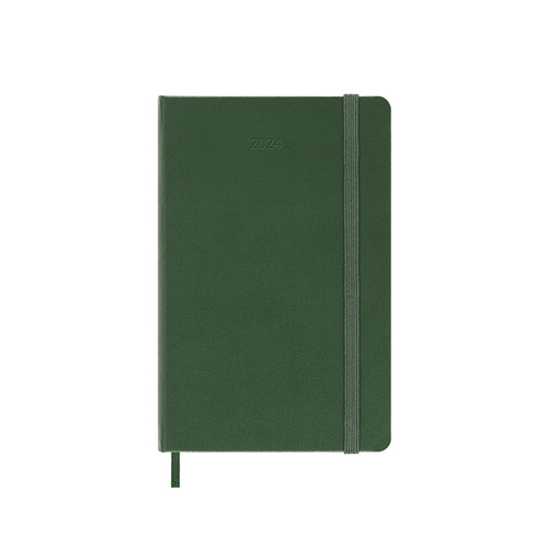 Moleskine 2024 12 Month Daily Hard Cover Diary Pocket - Myrtle Green