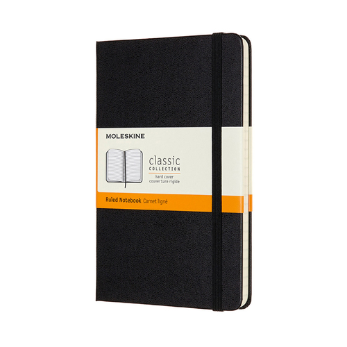 Moleskine Classic Hard Cover Ruled Notebook M - Black