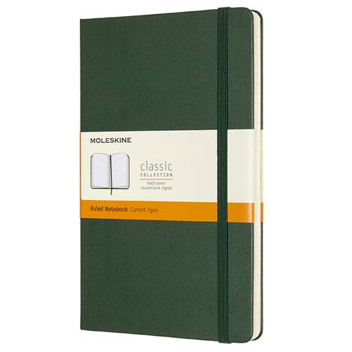 Moleskine Classic Hard Cover Notebook - Ruled - Large - Myrtle Green