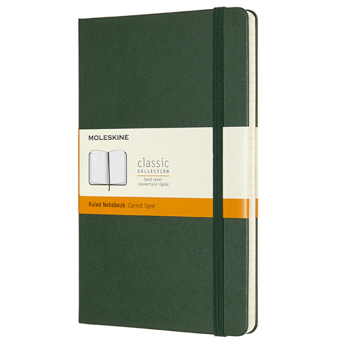 Moleskine Classic Hard Cover Notebook - Ruled - Large - Myrtle Green