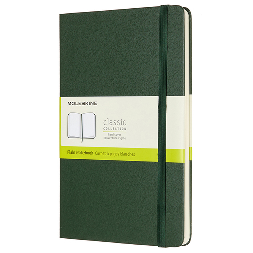 Moleskine Classic Plain Hard Cover Notebook Plain L - Myrtle Green