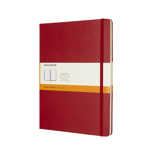 Moleskine Classic Ruled Hard Cover Notebook XL - Scarlet Red