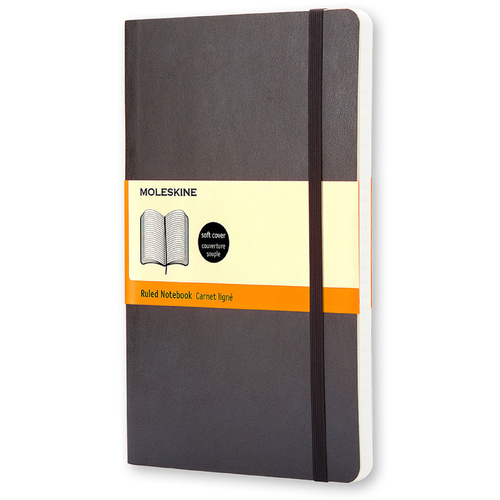 Moleskine Classic Soft Cover Ruled Notebook L- Black