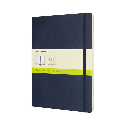 Moleskine Classic Plain Soft Cover Notebook XL - Sapphire Blue