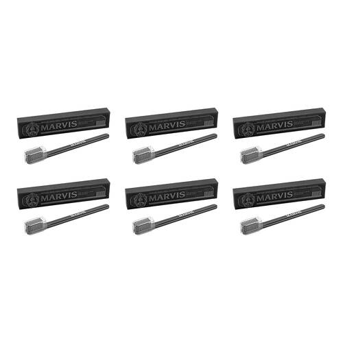 6PK Marvis Medium Firmness Bristles Acrylic Black Toothbrush