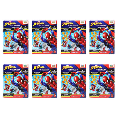 8PK 8x 25g Marvel Spiderman Character Cookies w/ Magnet to Collect Individual Pack