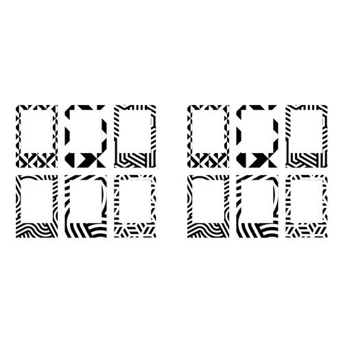 2PK Mustard Monochrome Magnetic Photo Frames 10x6cm - Black/White