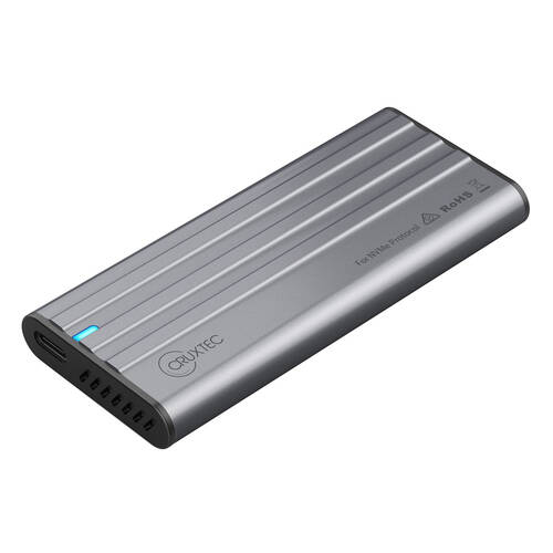 Cruxtec NVMe M.2 Aluminium Alloy Ultra-Slim SSD Enclosure 10Gbps - Grey