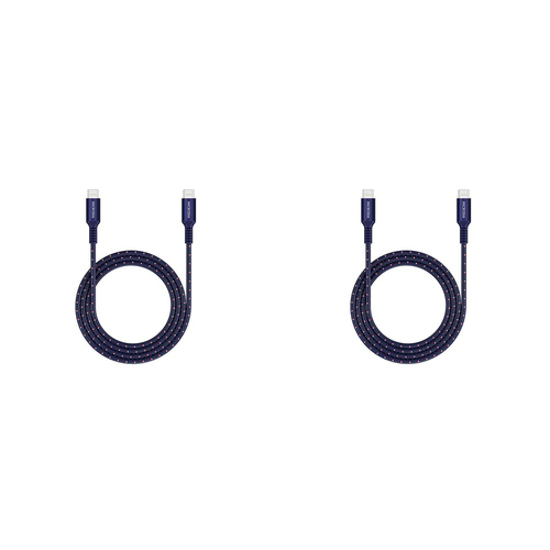 2PK Microdia ExeCable Tweed PD100W USB-C Cable 2.6m Navy