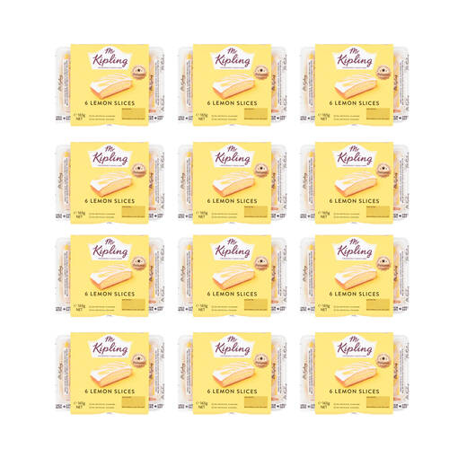 12x 6PK Mr Kipling Lemon Slices Snack Cake/Dessert Individually Wrapped 165g
