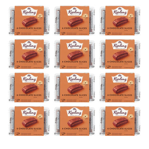 12x 6PK Mr Kipling Chocolate Slice Snack Cake/Dessert 165g