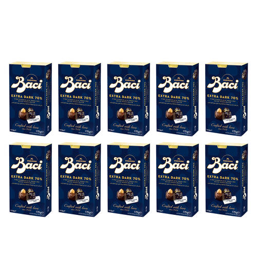 10x 14pc Baci Extra Dark 70% Bijou 14pcs Chocolate Prailines w/ Hazelnuts 175g
