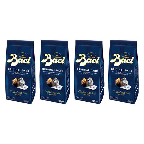 4PK Baci Original Dark Bag Chocolate Prailines with Hazelnuts 125g