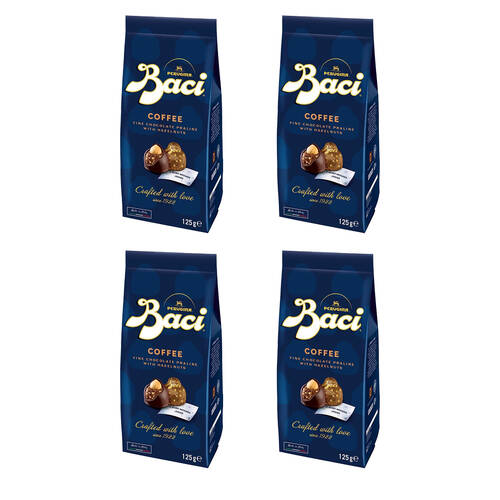 4PK Baci Caffe Bag Chocolate Prailines w/Hazelnuts & Coffee 125g