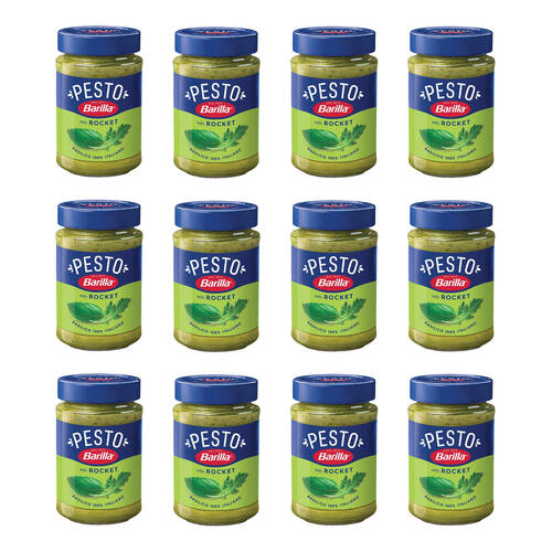 12PK Barilla Pesto Basil & Rocket Cooking Sauce/Dip/Spread 190g