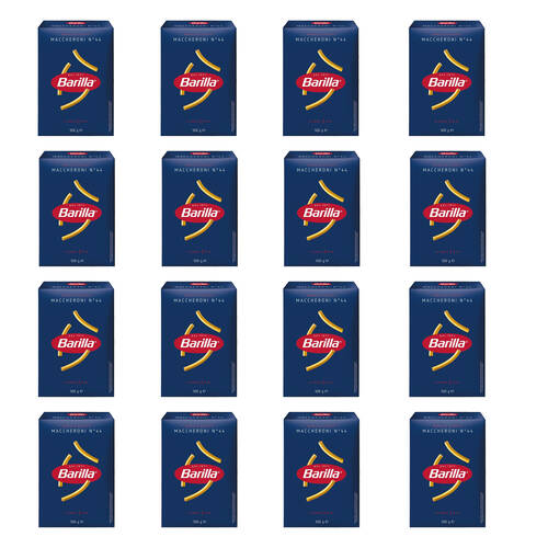 16PK Barilla Maccheroni No. 44 Dry Durum Wheat Pasta 500g