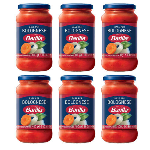 6PK Barilla Bolognese Base Tomato Cooking/Pasta Sauce 400g